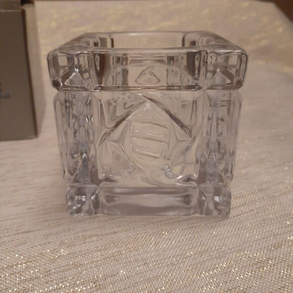 PartyLite P0356 Rochelle Votive Candle Holder Etched Glass Heavy - Picture 3 of 6